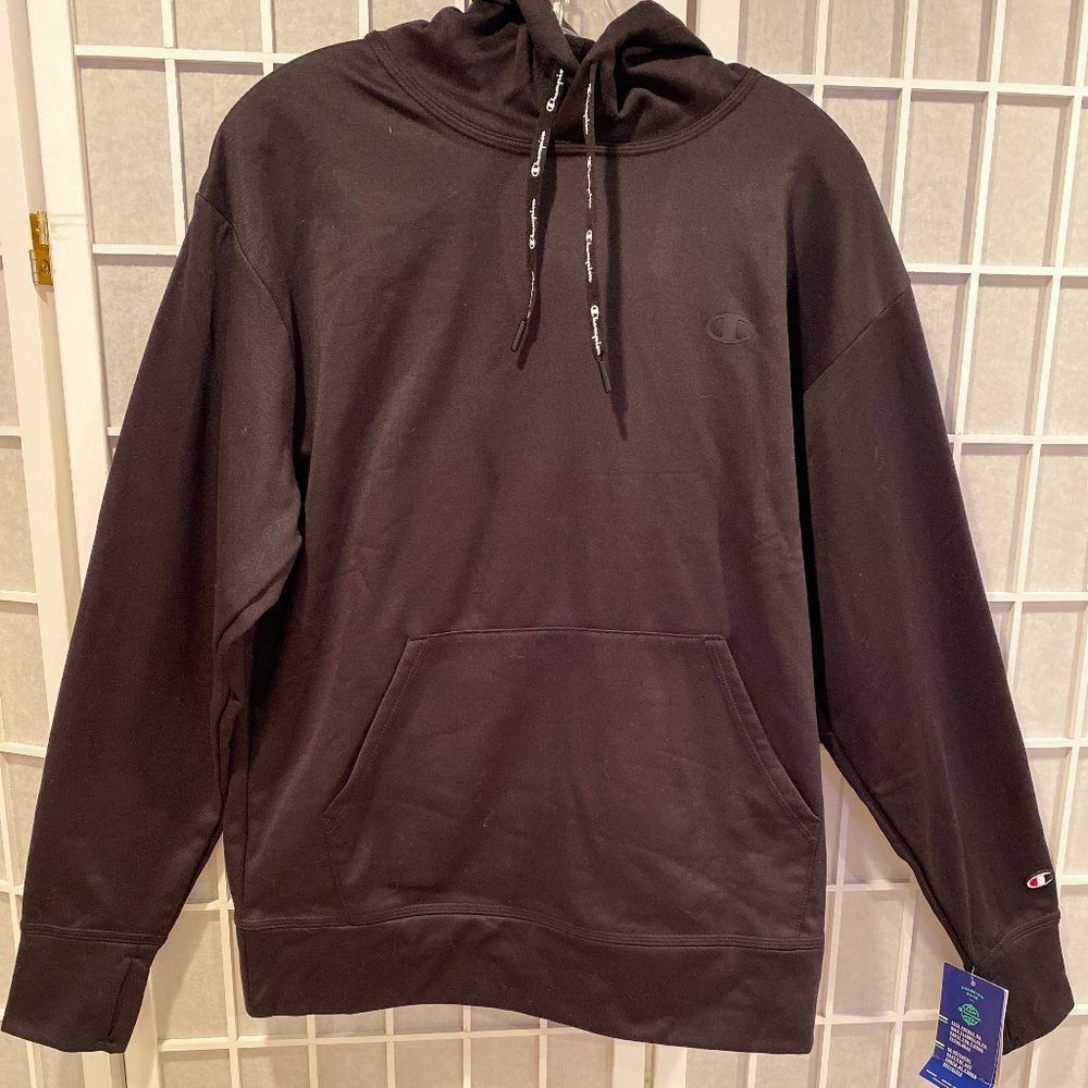 Men's Champion Black Hoodie, Size Medium NWT